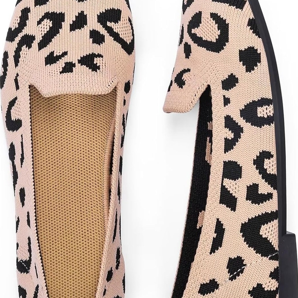 Black and Tan Leopard Print Flats